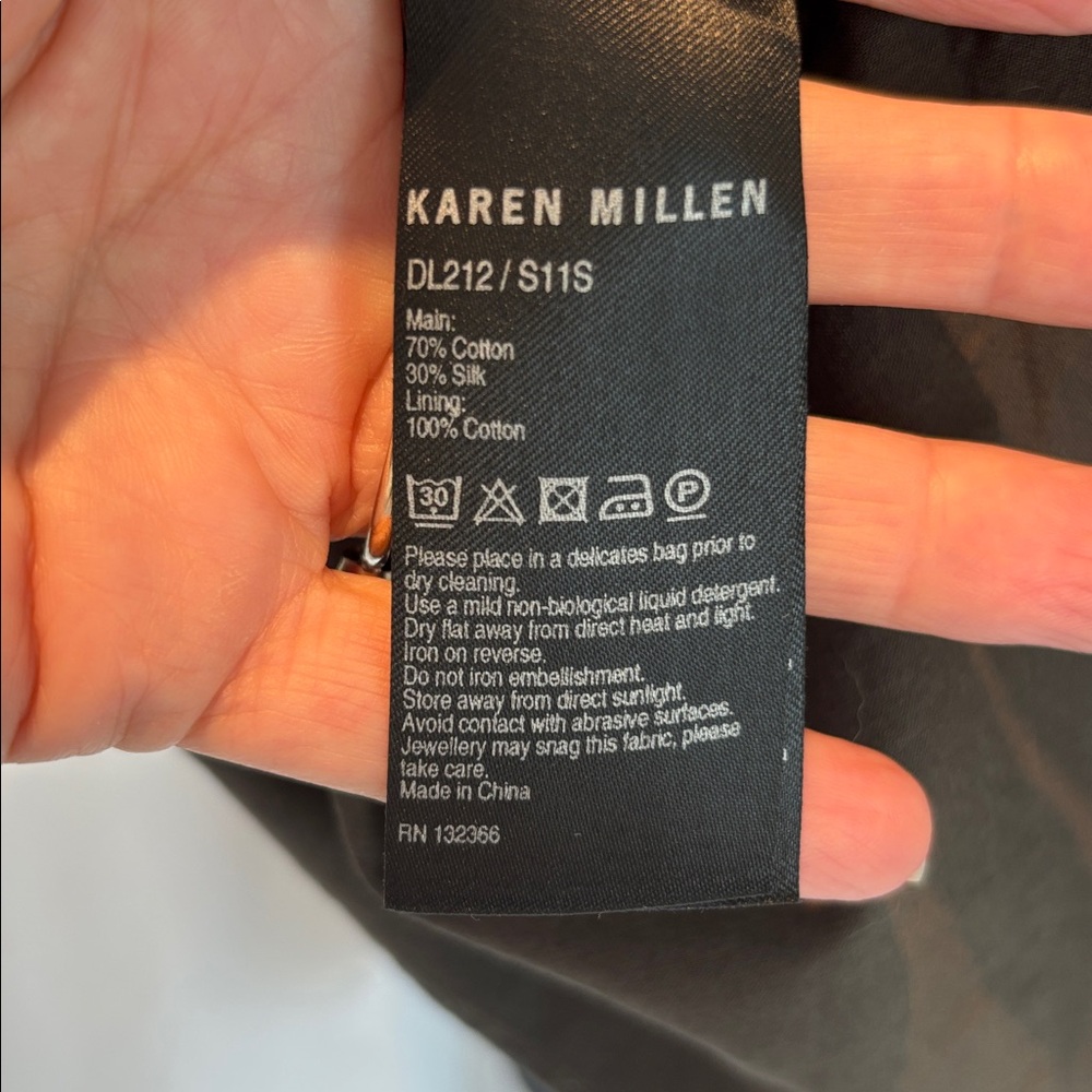 Karen Millen Black Cutwork Cotton/Silk Dress - Picture 8 of 9